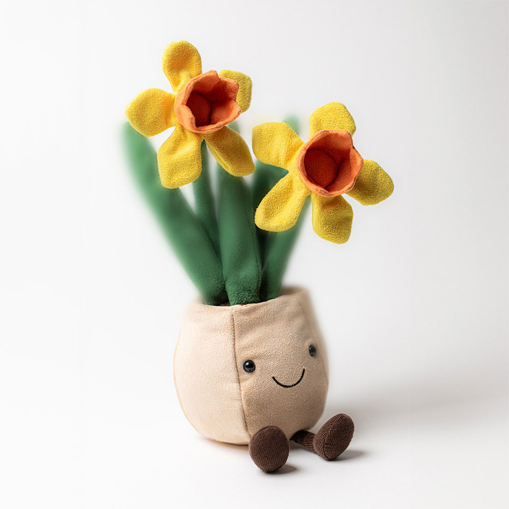 Green / Yellow / Beige Jellycat Amuseables Daffodil Pot | US-ZIRT67259