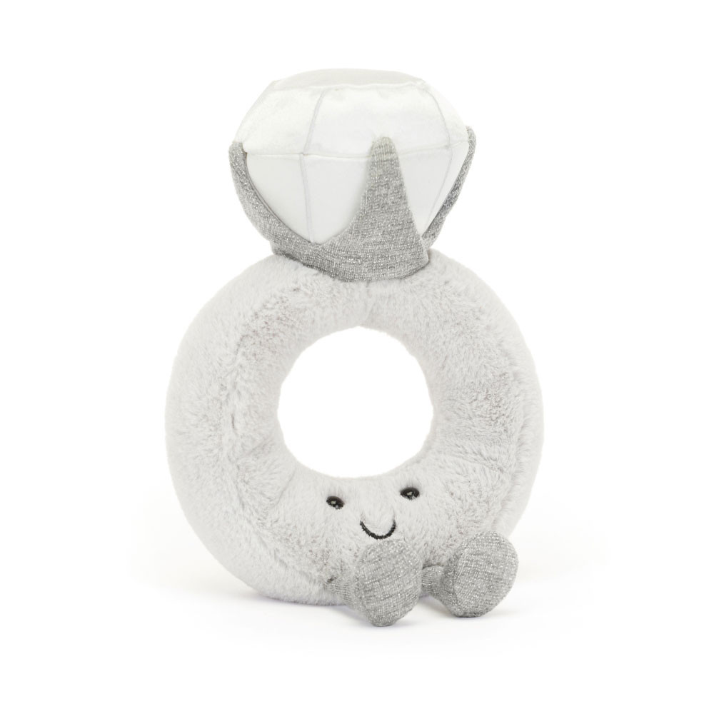 Grey Jellycat Amuseables Diamond Ring with Personalised Bag | US-PXBK93061