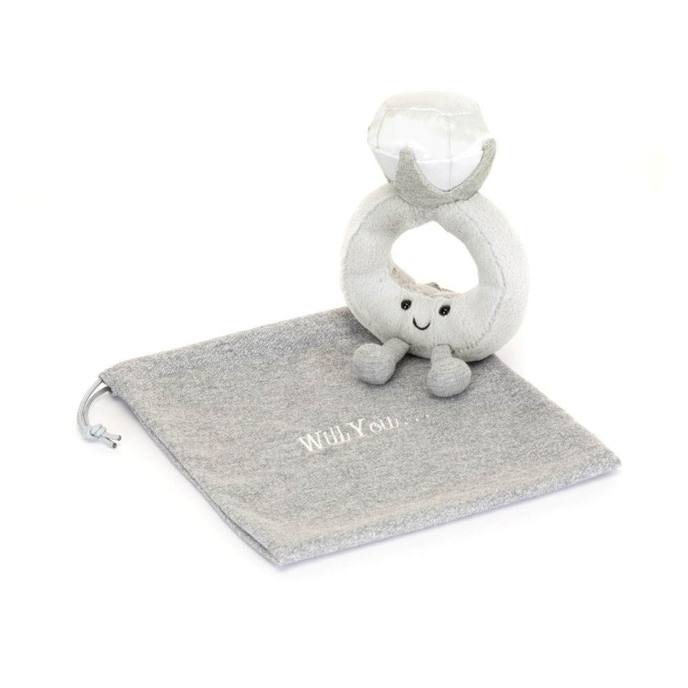 Grey Jellycat Amuseables Diamond Ring with Personalised Bag | US-PXBK93061