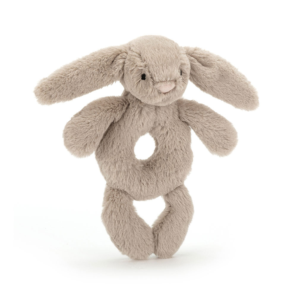 Grey Jellycat Bashful Bunny Ring Rattle | US-CLZJ74582