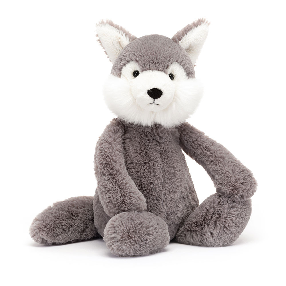 Grey Jellycat Bashful Wolf | US-KYVN76150