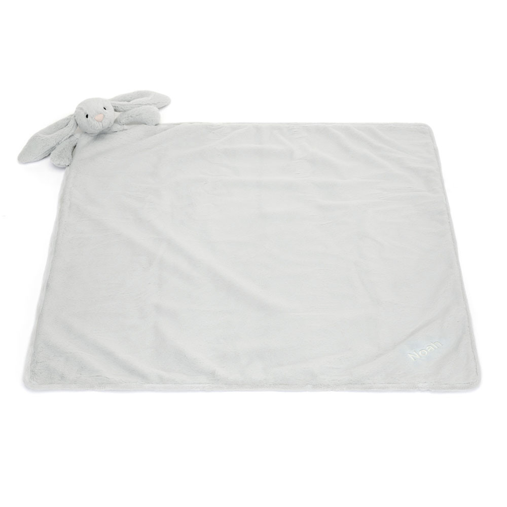 Grey Jellycat Personalised Bashful Luxe Bunny Blankie | US-IODZ27981