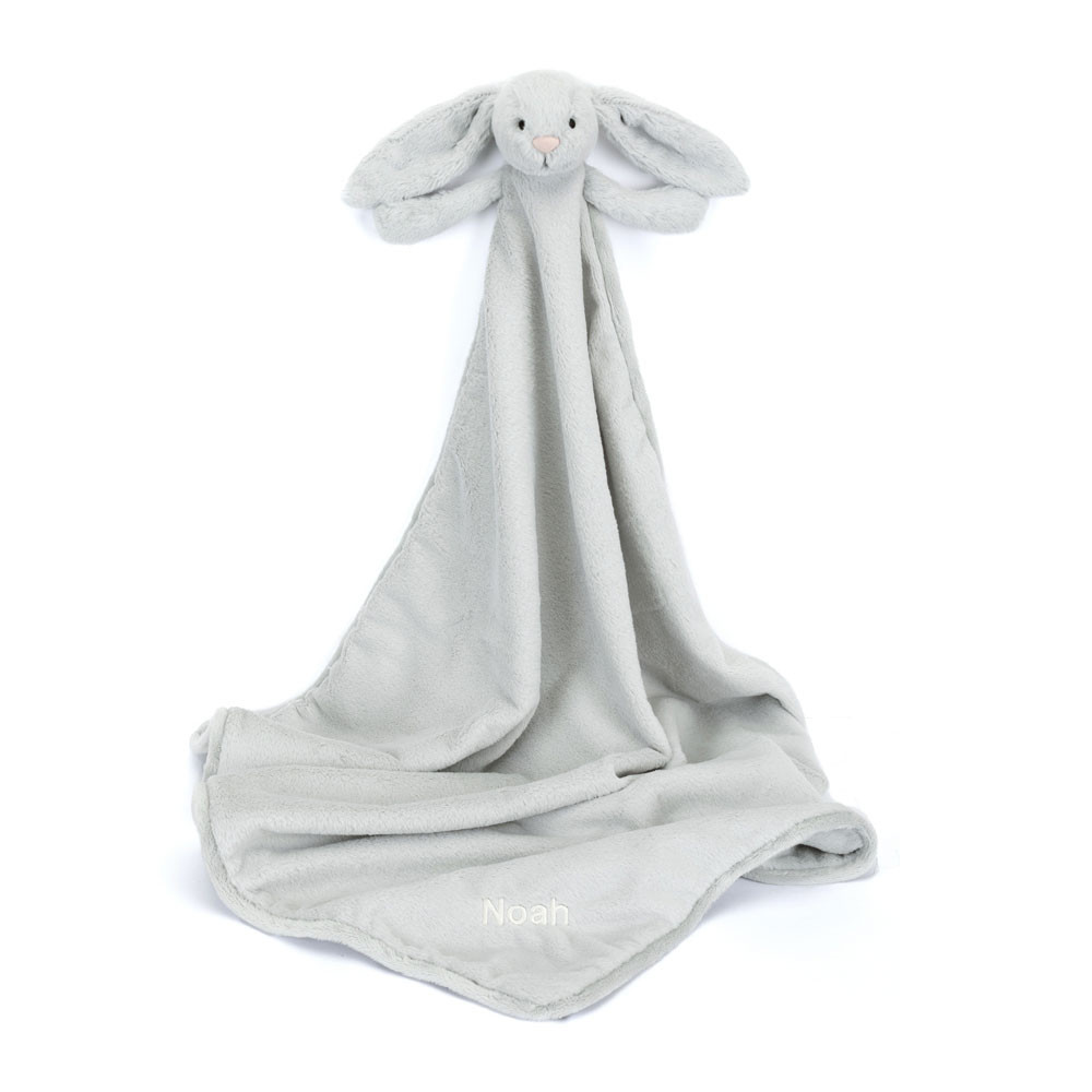 Grey Jellycat Personalised Bashful Luxe Bunny Blankie | US-IODZ27981