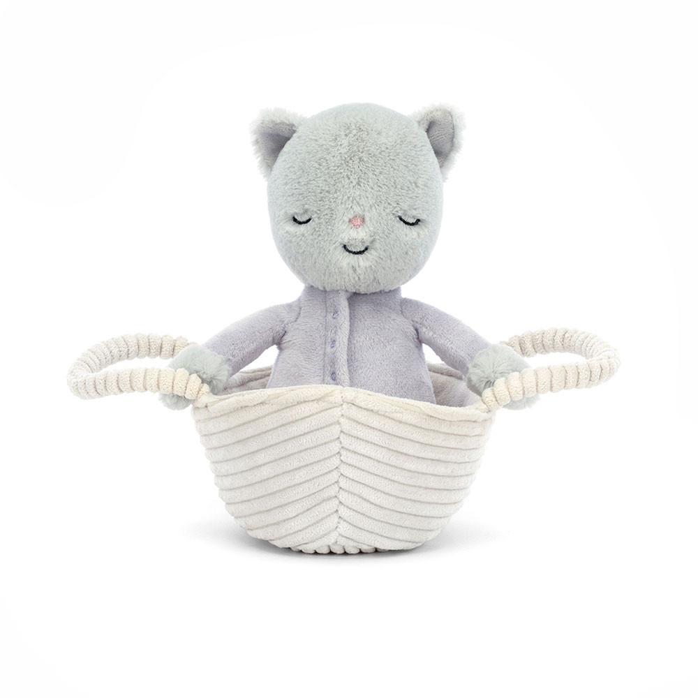 Grey / Beige Jellycat Rock-A-Bye Kitten | US-XCAQ35180