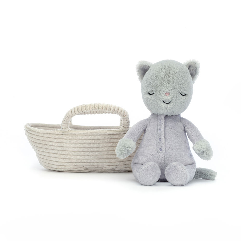 Grey / Beige Jellycat Rock-A-Bye Kitten | US-XCAQ35180