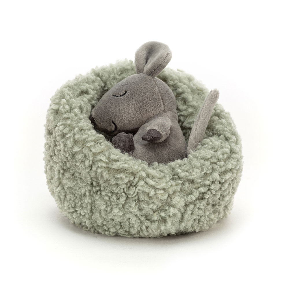 Grey / Green Jellycat Hibernating Mouse | US-MDRK83746