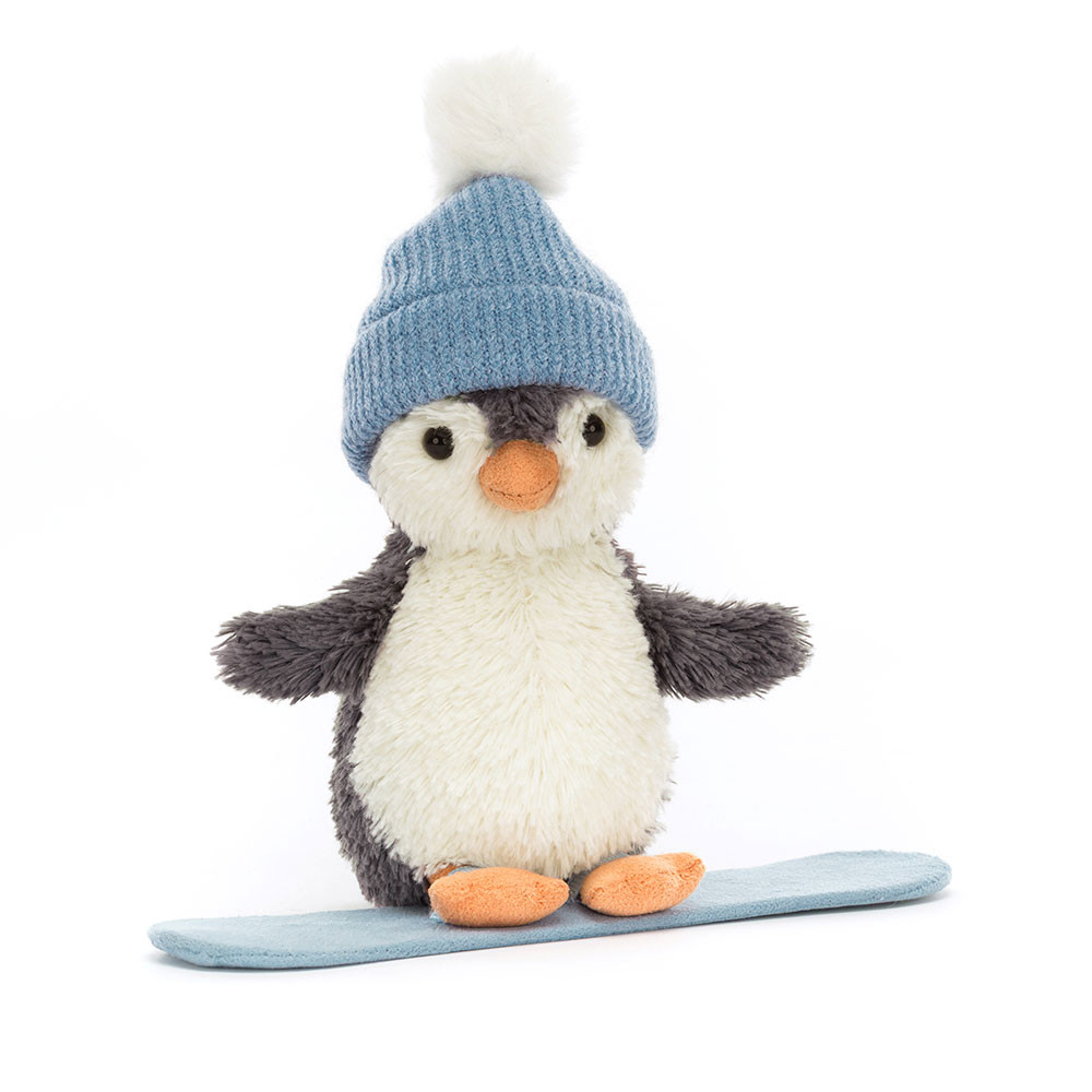 Grey / White Jellycat Peanut Penguin Snowboarding | US-YTME26547