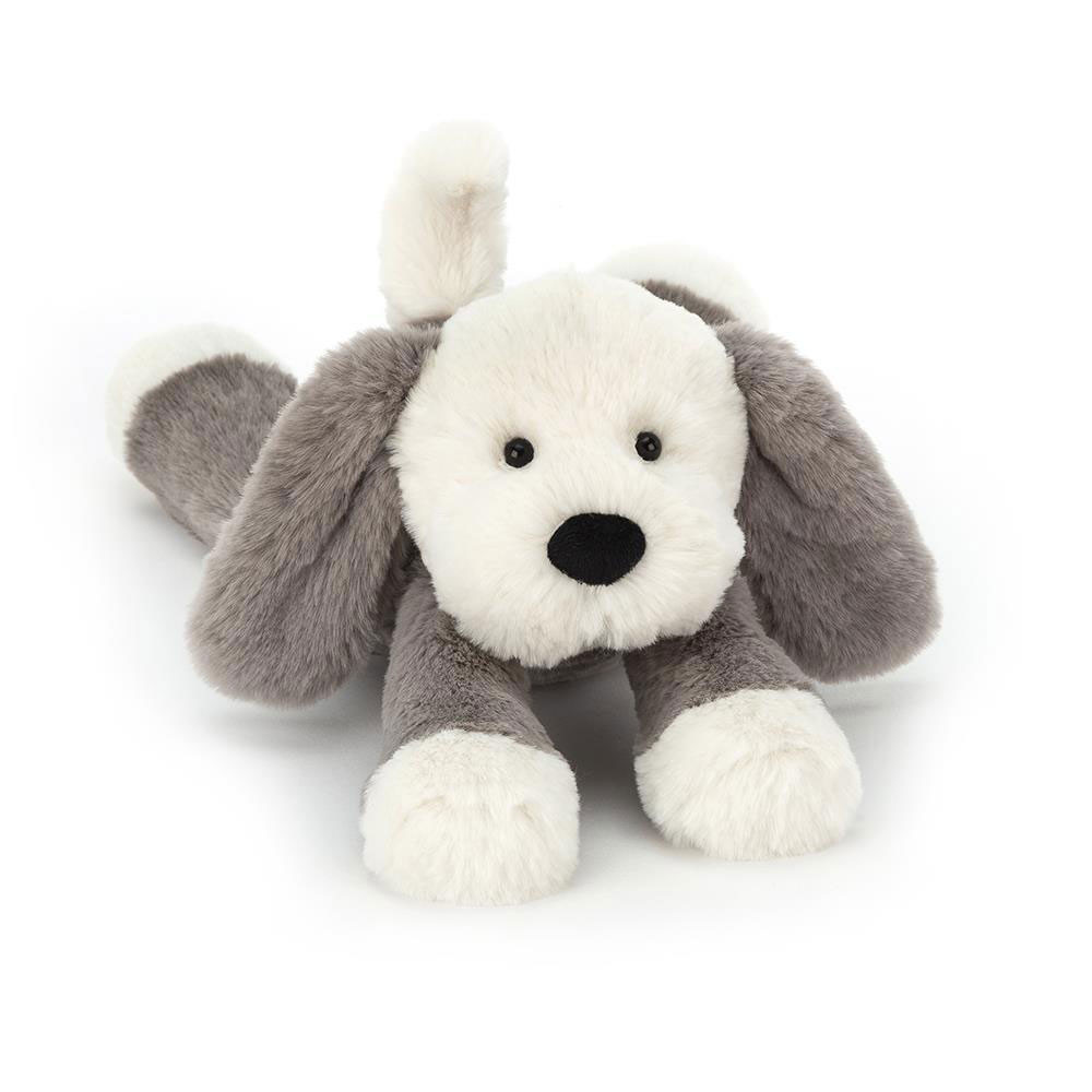 Grey / White Jellycat Smudge Puppy | US-PLDF02894