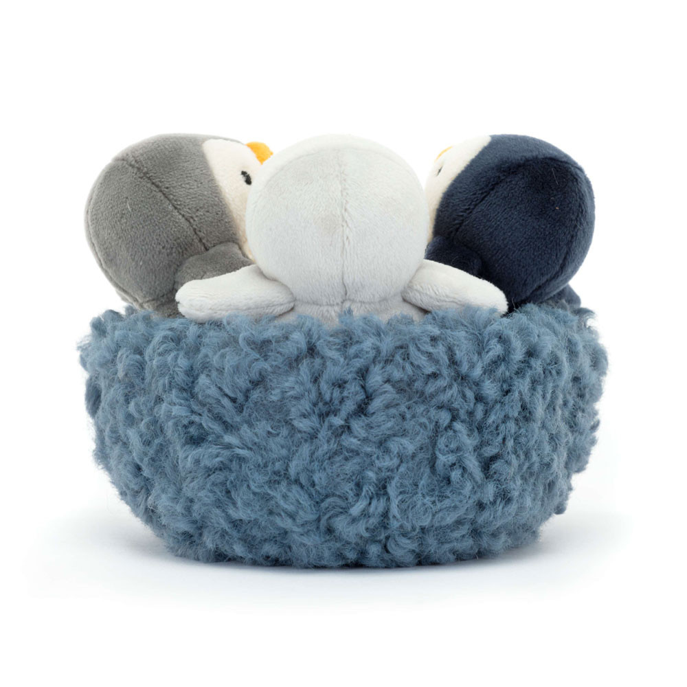 Grey / White / Blue Jellycat Nesting Penguins | US-EFOG96735