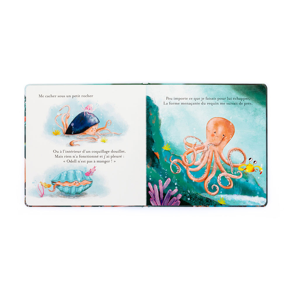 Jellycat Odell, La Petite Pieuvre Courageuse Livre | US-KGMN71496