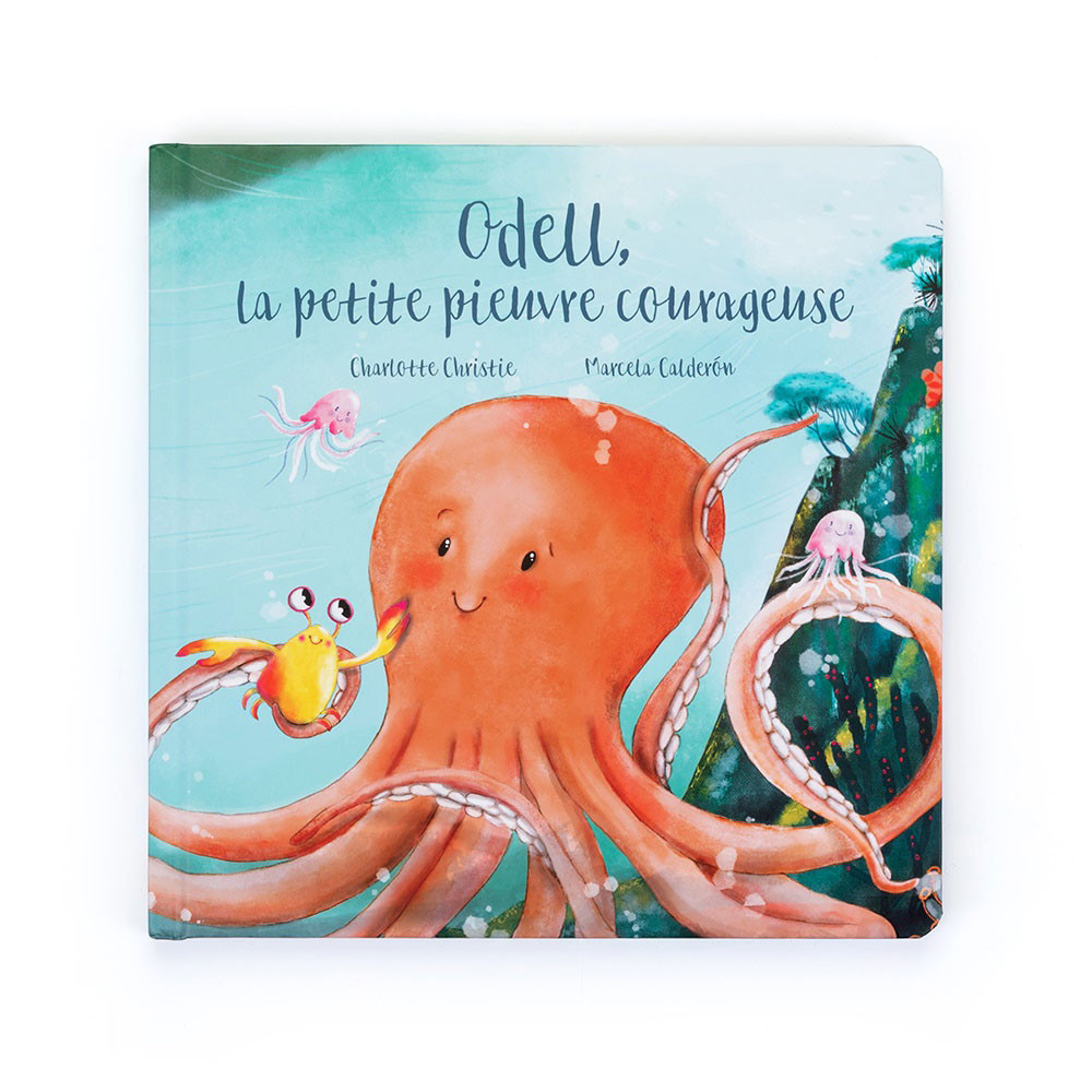 Jellycat Odell, La Petite Pieuvre Courageuse Livre | US-KGMN71496