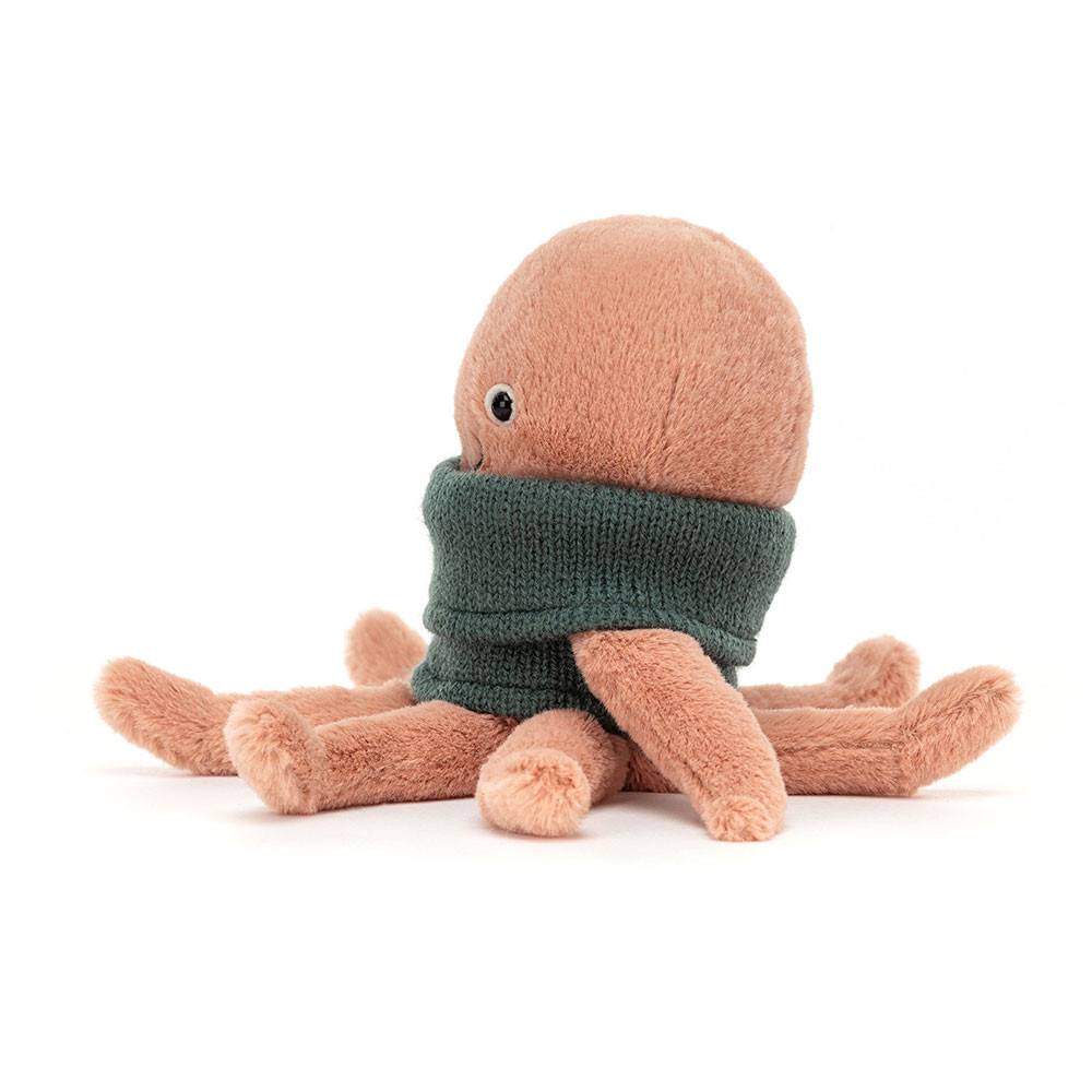 Light Orange / Green Jellycat Cozy Crew Octopus | US-GDNQ16390