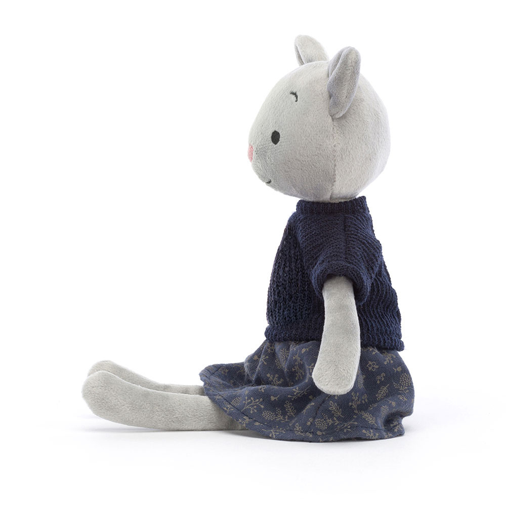 Navy / Grey Jellycat Coquette Cutie Cat | US-OVWB18205