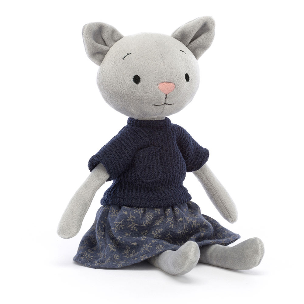 Navy / Grey Jellycat Coquette Cutie Cat | US-OVWB18205