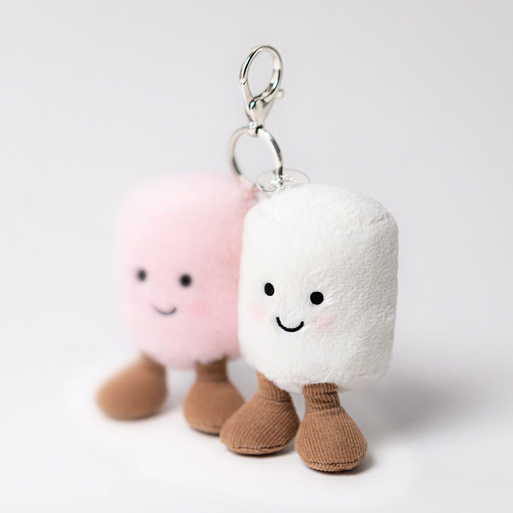 Pink / White Jellycat Amuseables Pair of Marshmallows Bag Charm | US-GABQ34650