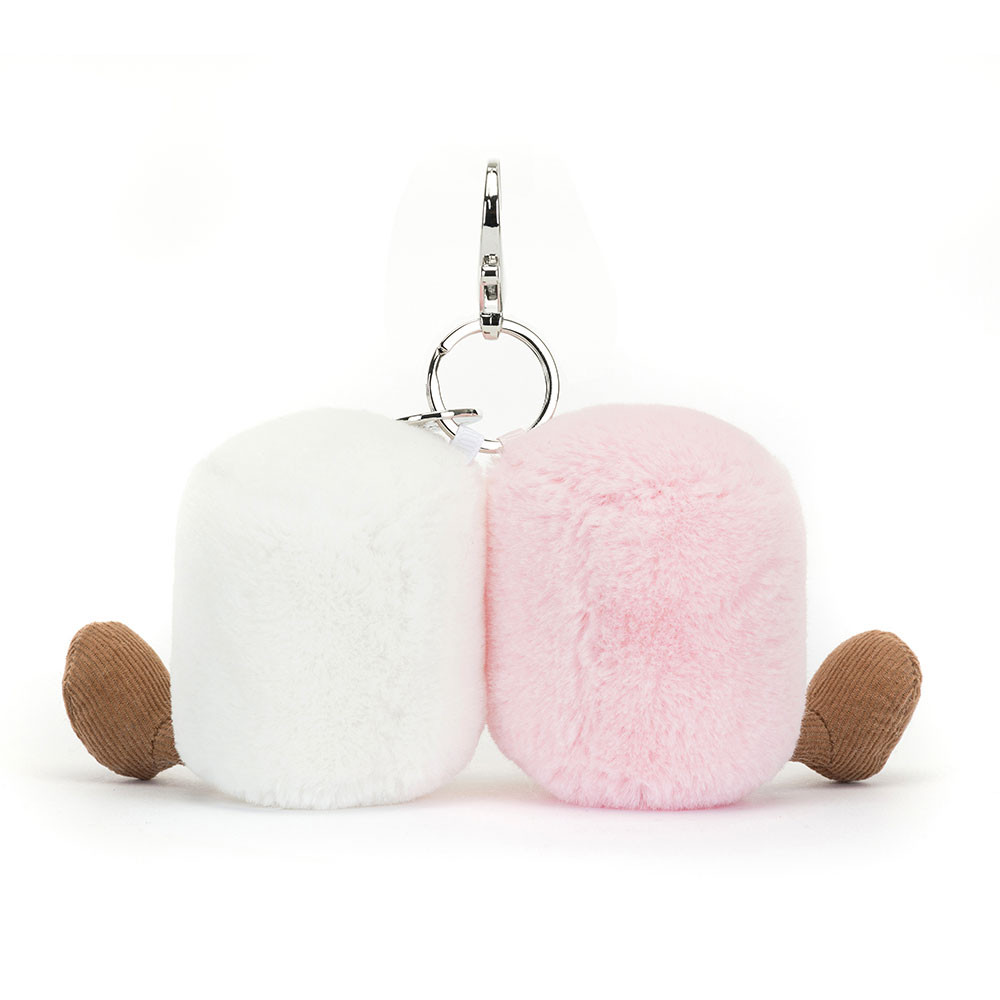 Pink / White Jellycat Amuseables Pair of Marshmallows Bag Charm | US-GABQ34650