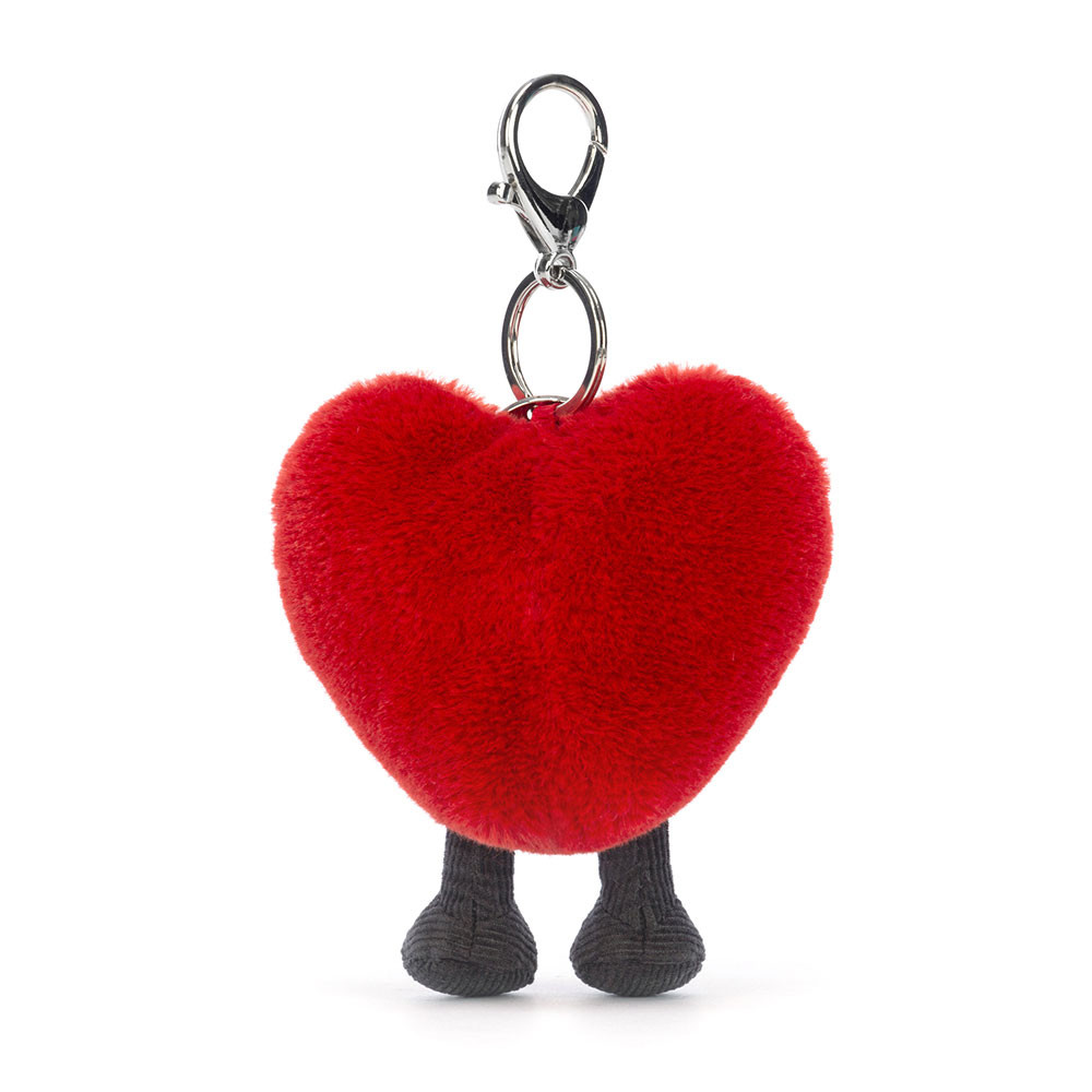 Red Jellycat Amuseables Heart Bag Charm | US-BPUG16034