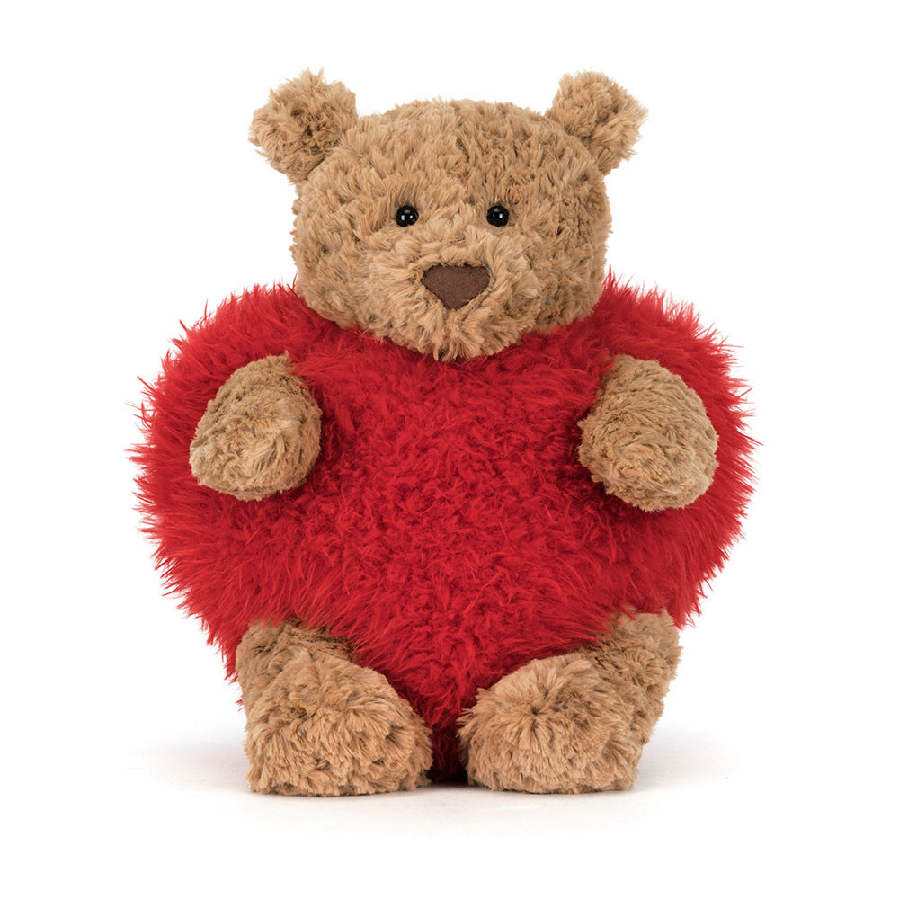 Red / Brown Jellycat Bartholomew Bear Heartthrob | US-TEJZ31952