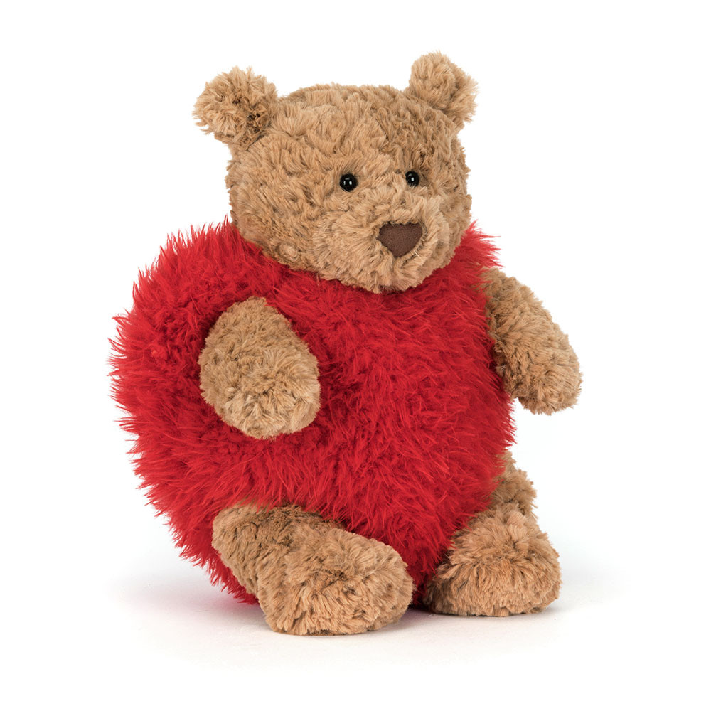 Red / Brown Jellycat Bartholomew Bear Heartthrob | US-TEJZ31952