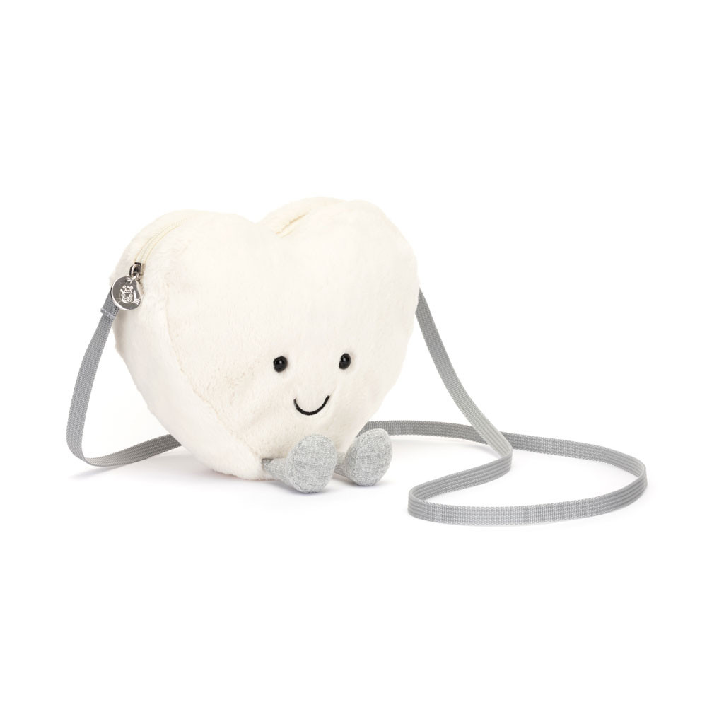 White Jellycat Amuseables Heart Bag | US-CJIW25719