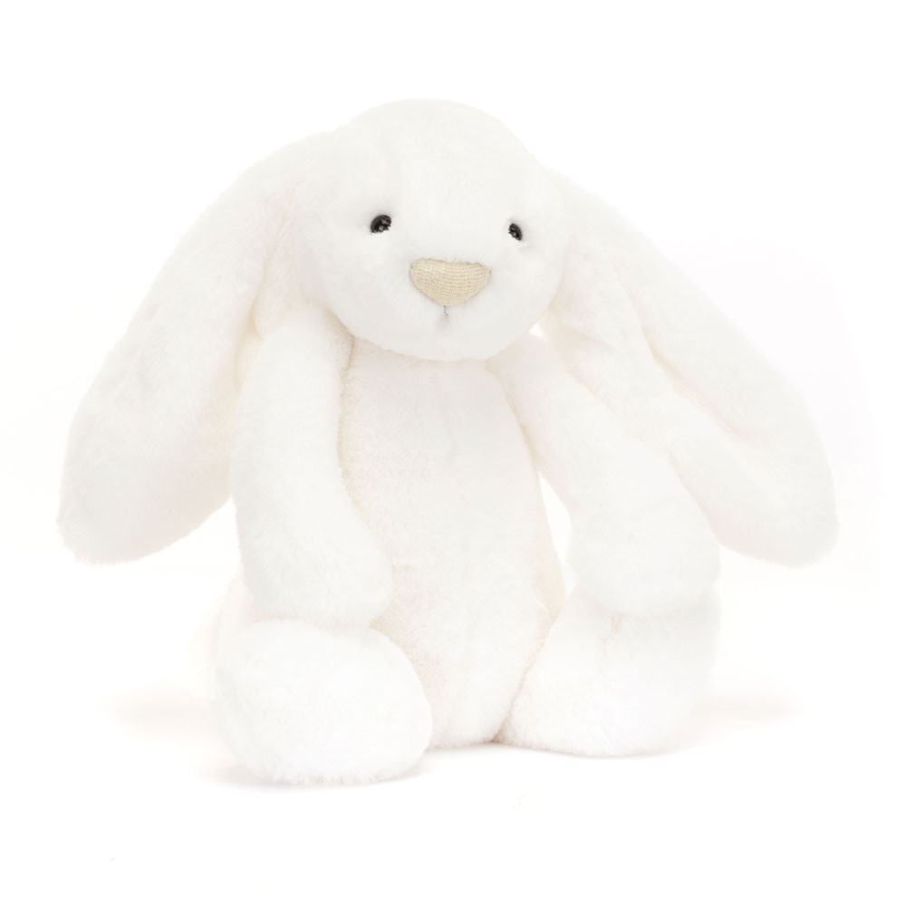 White Jellycat Bashful Luxe Bunny Luna | US-ABWZ49263