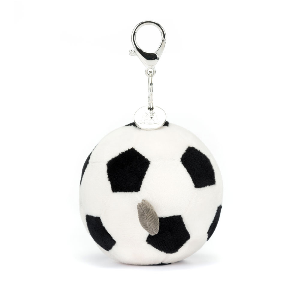 White / Black Jellycat Amuseables Sports Football Bag Charm | US-ZNJP91864