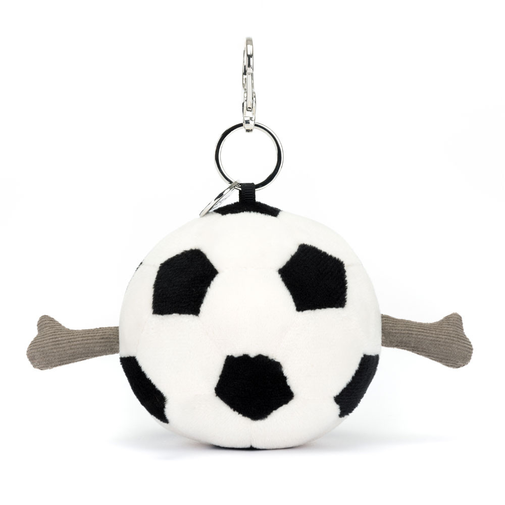 White / Black Jellycat Amuseables Sports Football Bag Charm | US-ZNJP91864