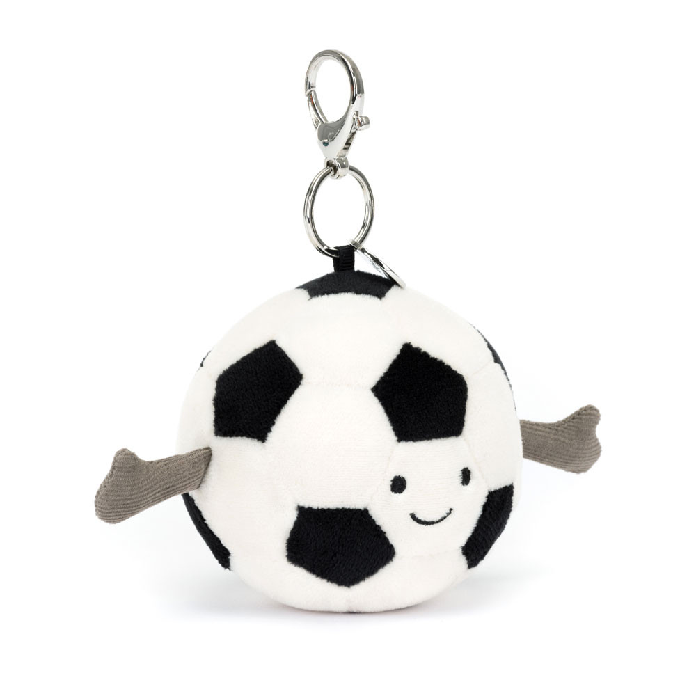 White / Black Jellycat Amuseables Sports Football Bag Charm | US-ZNJP91864