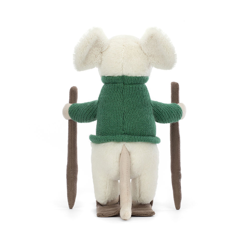 White / Green Jellycat Merry Mouse Skiing | US-RGIJ91625