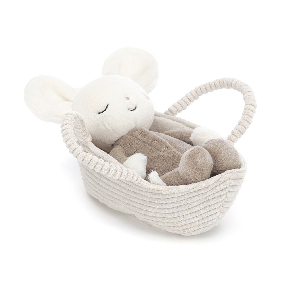 White / Grey Jellycat Rock-A-Bye Mouse | US-PSDQ50782