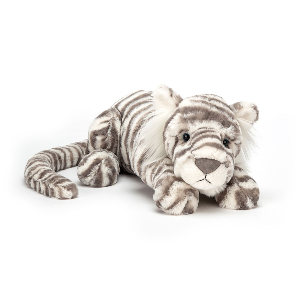 White / Grey Jellycat Sacha Snow Tiger | US-UJMQ46350