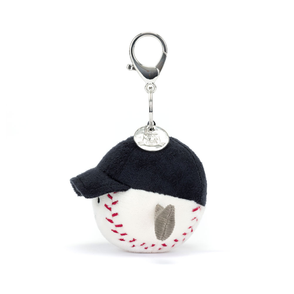 White / Navy Jellycat Amuseables Sports Baseball Bag Charm | US-LJGC15742