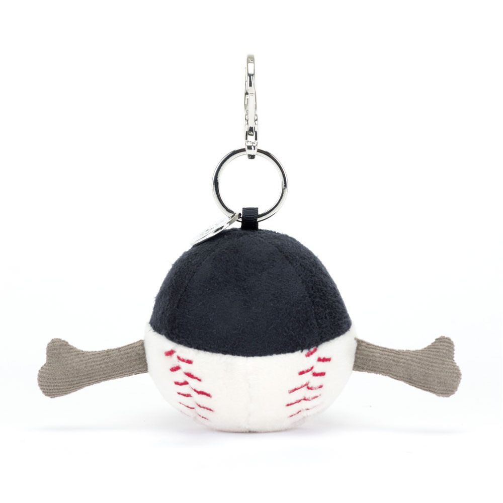 White / Navy Jellycat Amuseables Sports Baseball Bag Charm | US-LJGC15742