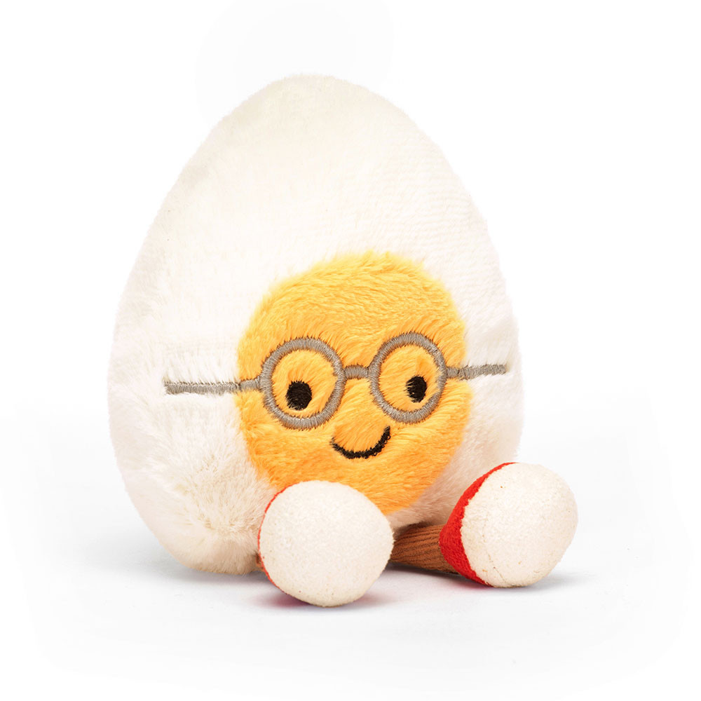 White / Yellow Jellycat Amuseables Boiled Egg Geek | US-QODP71420