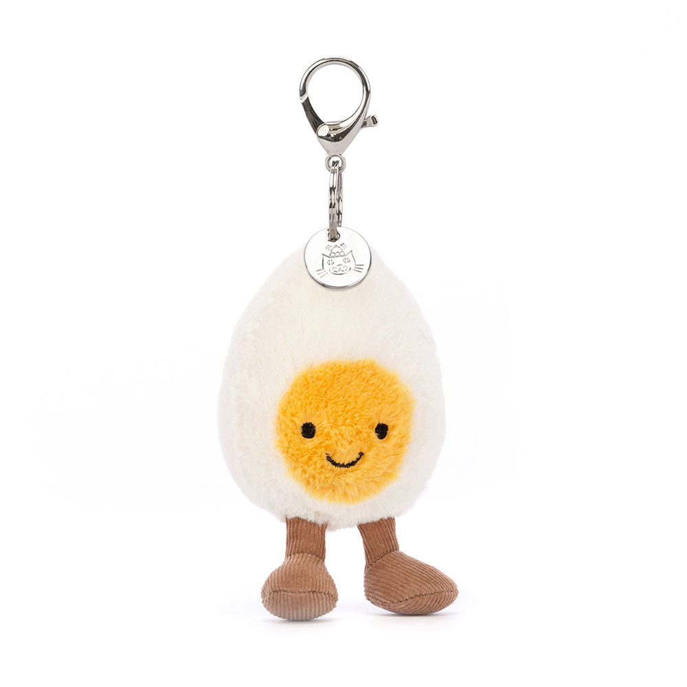 White / Yellow Jellycat Amuseables Happy Boiled Egg Bag Charm | US-FING62930