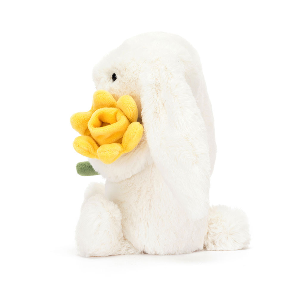 White / Yellow Jellycat Bashful Daffodil Bunny | US-HIVZ62850