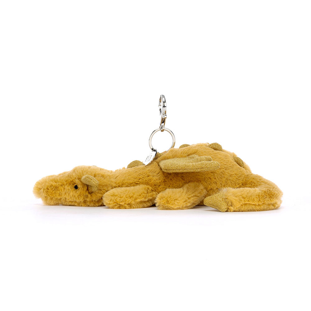 Yellow Jellycat Golden Dragon Bag Charm | US-SQBA57290