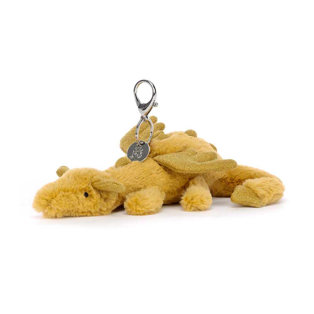 Yellow Jellycat Golden Dragon Bag Charm | US-SQBA57290