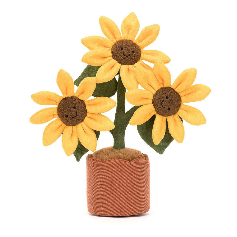 Yellow / Green / Brown Jellycat Amuseables Sunflower | US-PQUW83216