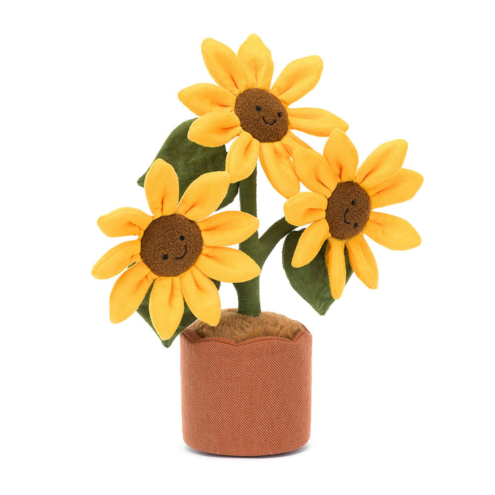 Yellow / Green / Brown Jellycat Amuseables Sunflower | US-PQUW83216